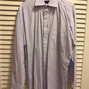 Canali Men's Shirt with Subtle Pink Stripes